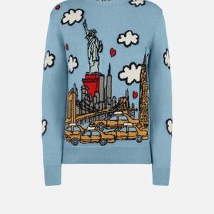 MC2 Saint Barth Light Blue Cityscape Sweater